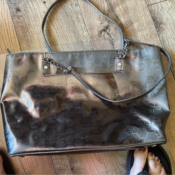 Michael Kors Shiny Metallic Tote - Picture 1 of 5